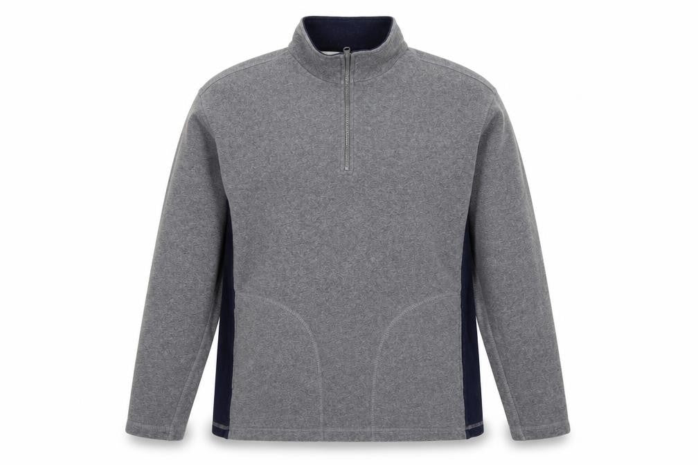 Front view of Easy men’s grey jumper, size M