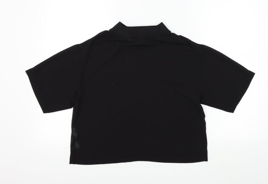 COLLUSION Womens Black   Basic Blouse Size 10  - see through
