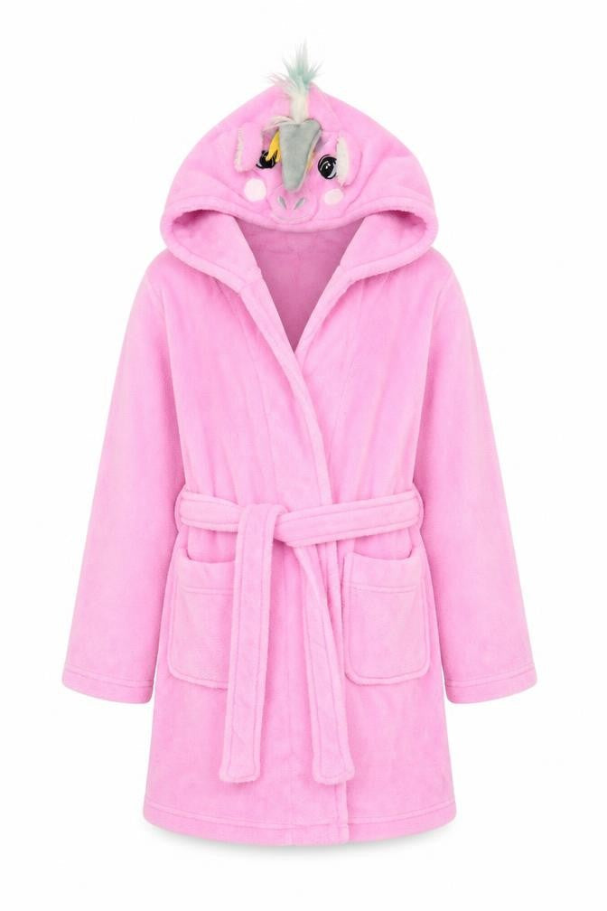 Front view of ASOS women’s pink solid capri robe, size XS, - unicorn