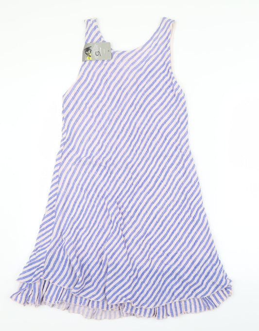 Seven Style Womens Blue Striped  A-Line  Size S