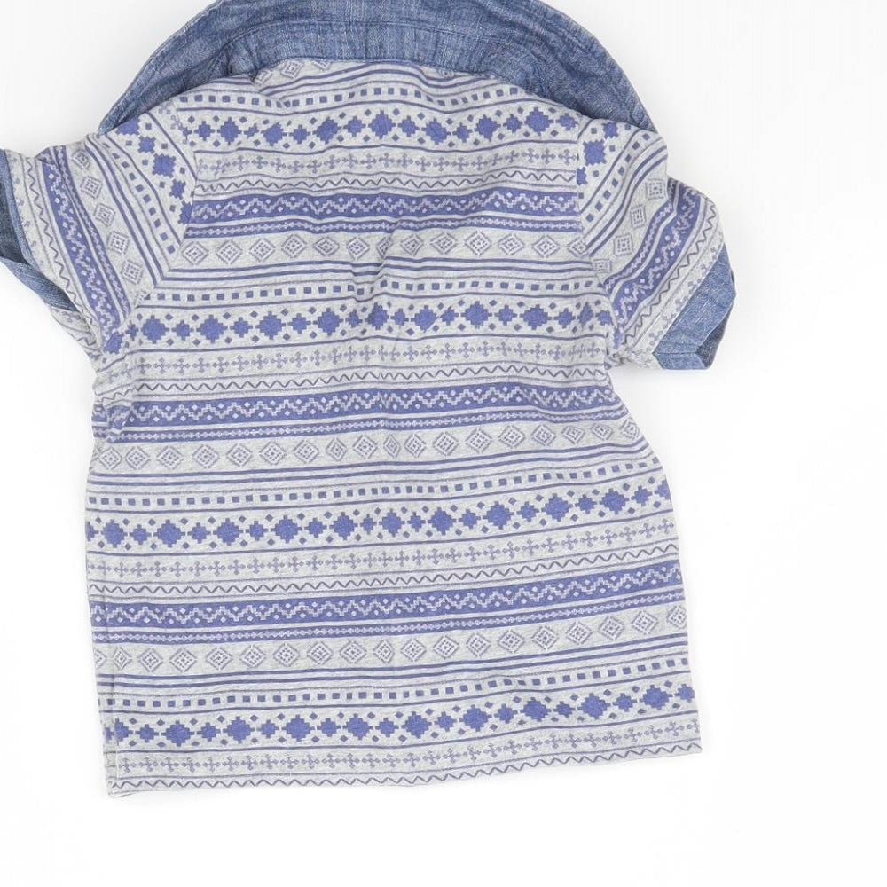 George Boys Blue Striped  Basic Polo Size 12 Months
