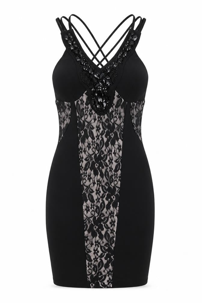 Progress Womens Black Floral  Bodycon  Size 6