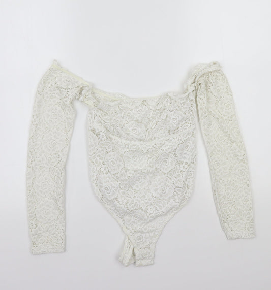 ASOS Womens White   Bodysuit One-Piece Size 12