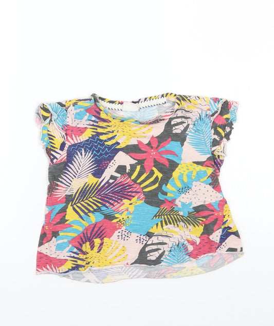Zara Girls Multicoloured Floral  Basic T-Shirt Size 6 Years