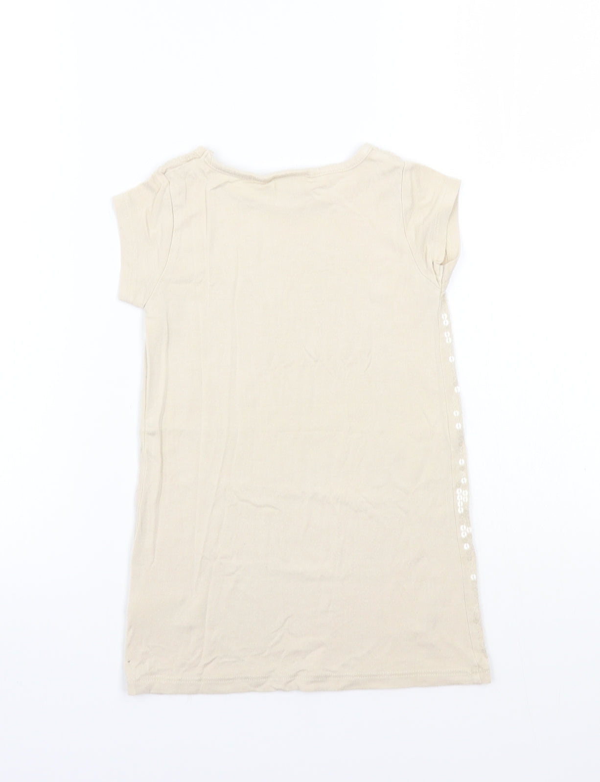 NEXT Girls Beige  Rayon Basic T-Shirt Size 4 Years