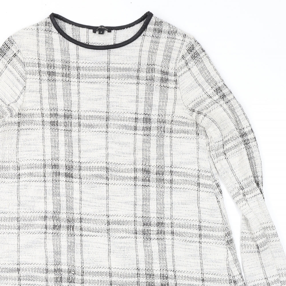River Island Womens Grey Check  A-Line  Size 8