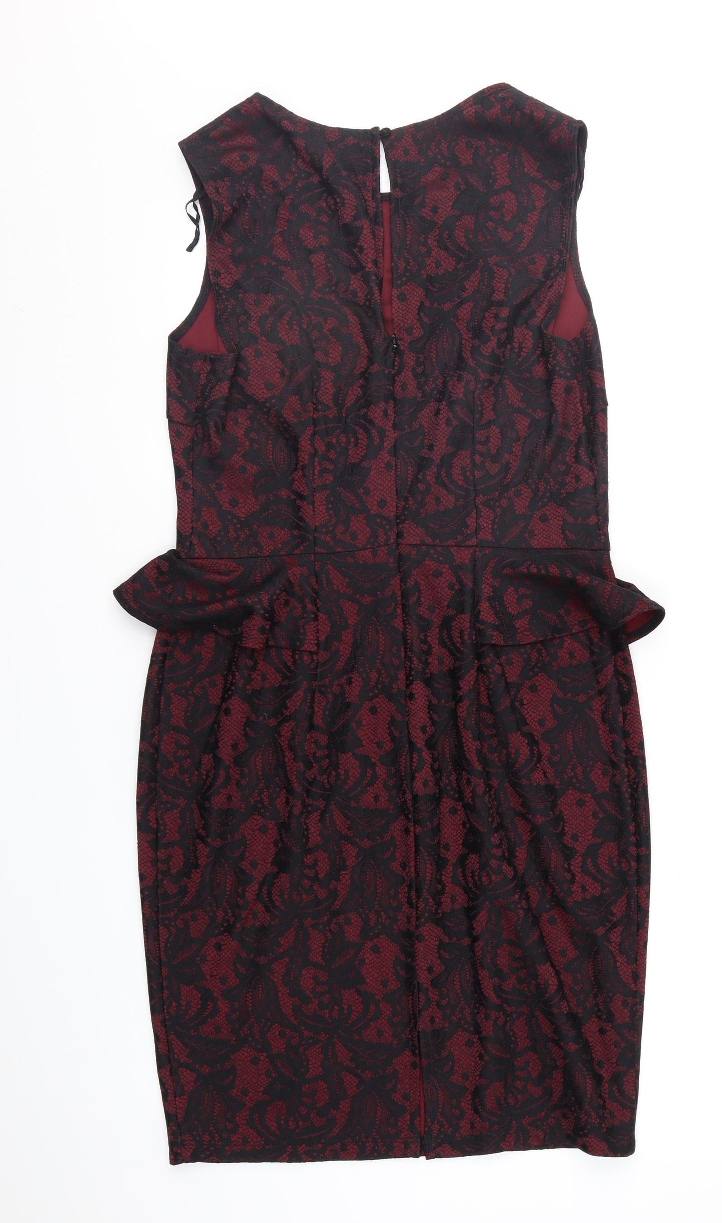 George Womens Red Geometric  Sheath  Size 14