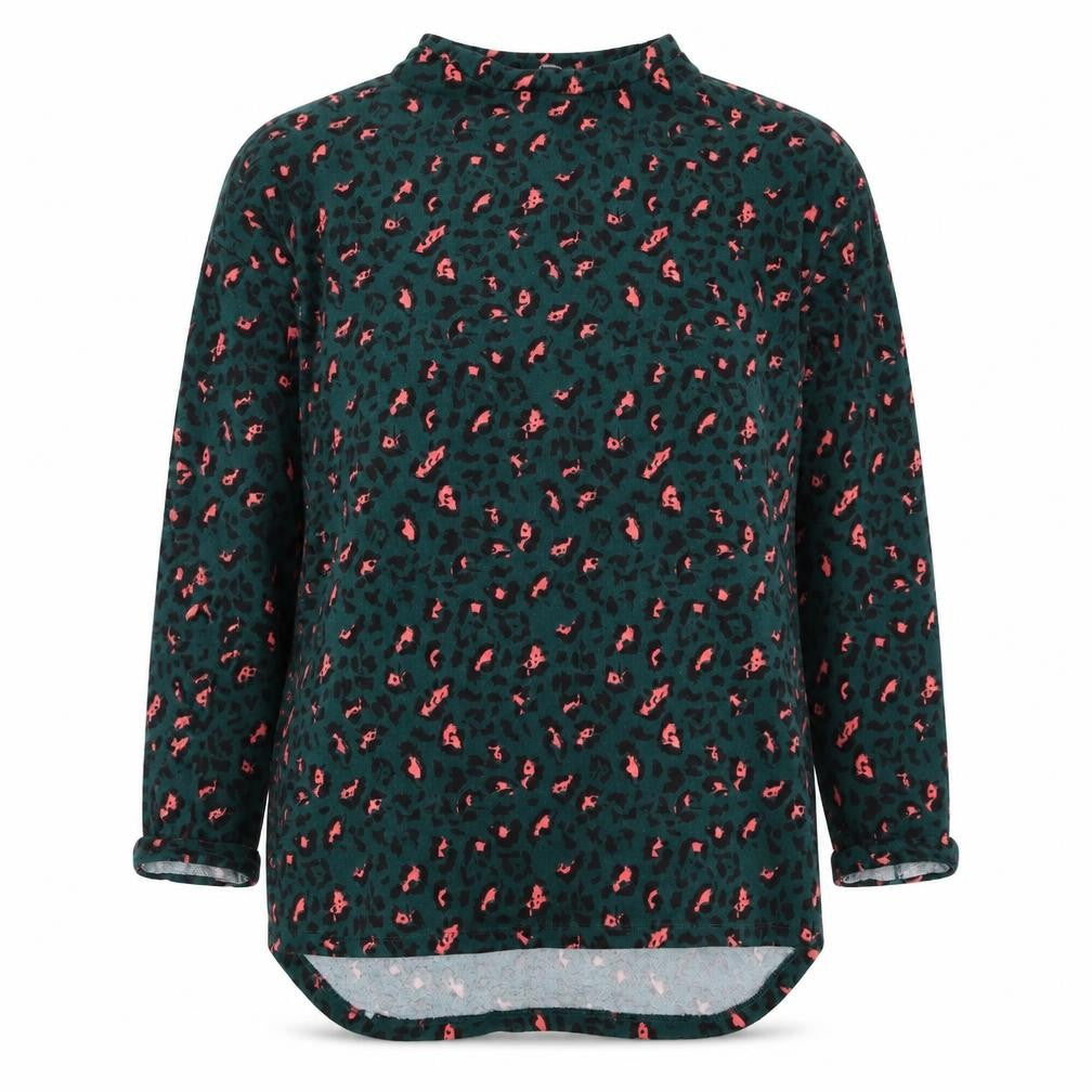 Studio Womens Green Animal Print  Pullover Jumper Size 12