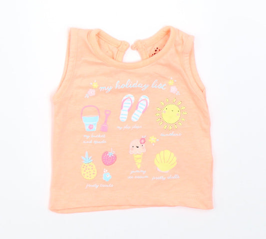 Earlydays Girls Orange   Basic T-Shirt Size 0-3 Months