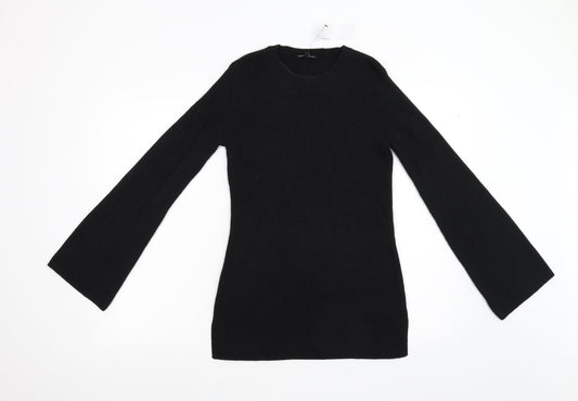 Warehouse Womens Black  Knit Pullover Jumper Size 10