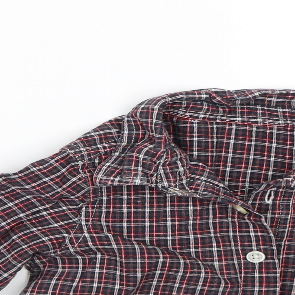 George Baby Black Plaid  Basic Button-Up Size 6-9 Months