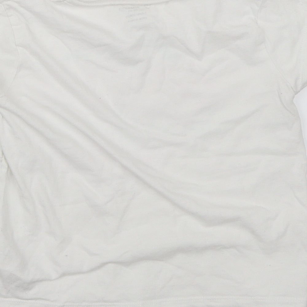 Primark Girls White   Basic T-Shirt Size 3-4 Years  - Seashell