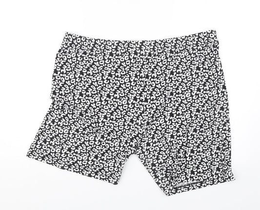 Preworn Womens Black Animal Print  Sweat Shorts Size 38 in