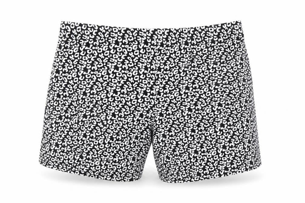 Preworn Womens Black Animal Print  Sweat Shorts Size 38 in