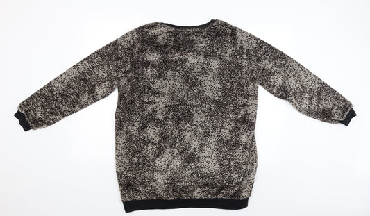 made for me Womens Brown Animal Print  Pullover Jumper Size 18