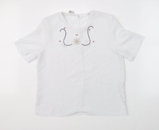 Your Sixth Sense Womens White   Basic Blouse Size 14