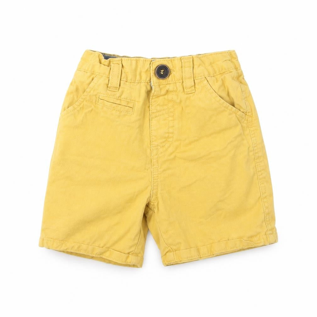 Front view of Tu Baby Yellow Cropped Trousers, size 12-18, Months