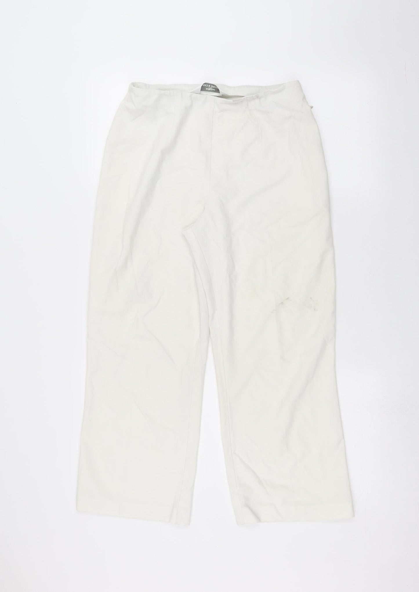 Marks and Spencer Womens White   Trousers  Size 12 L24 in