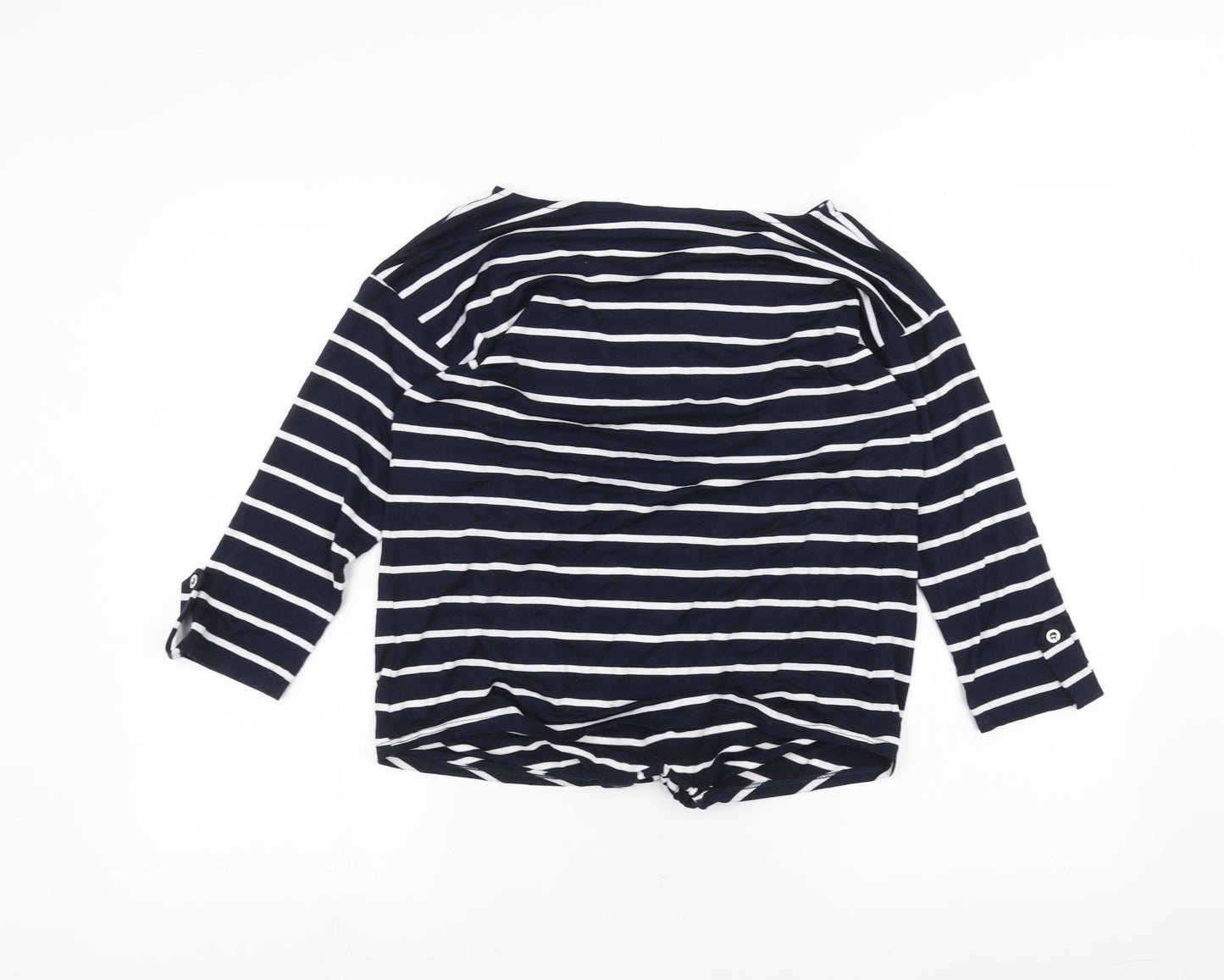 Wallis Womens White Striped  Basic T-Shirt Size S