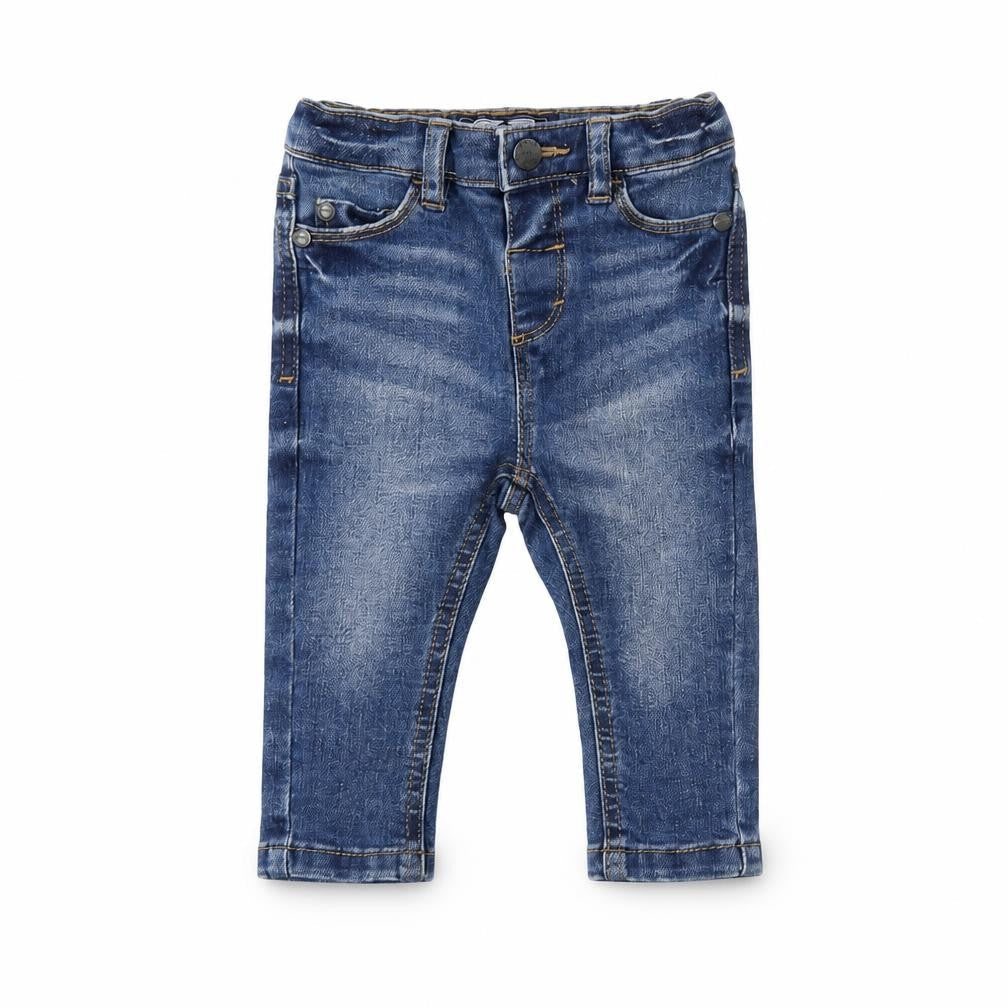 Front view of Next Baby Blue Snow Pants Jeans, size 3-6, Months