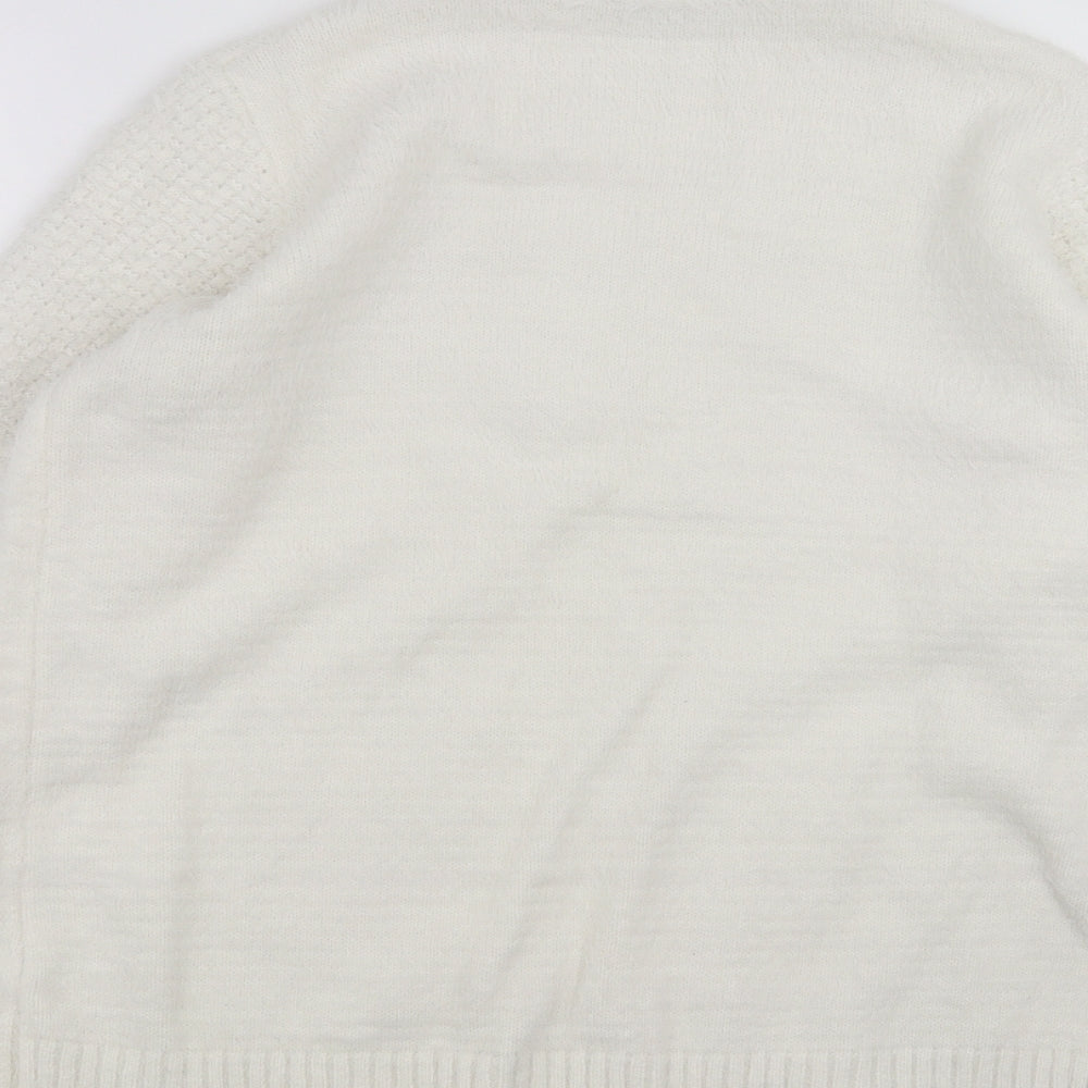 Peacocks Womens White   Pullover Jumper Size M