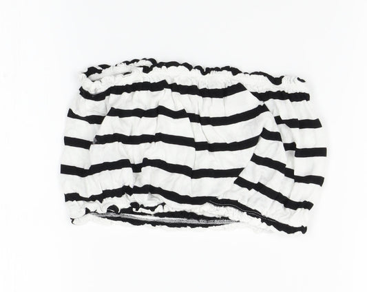 Primark Womens White Striped  Cropped Tank Size S