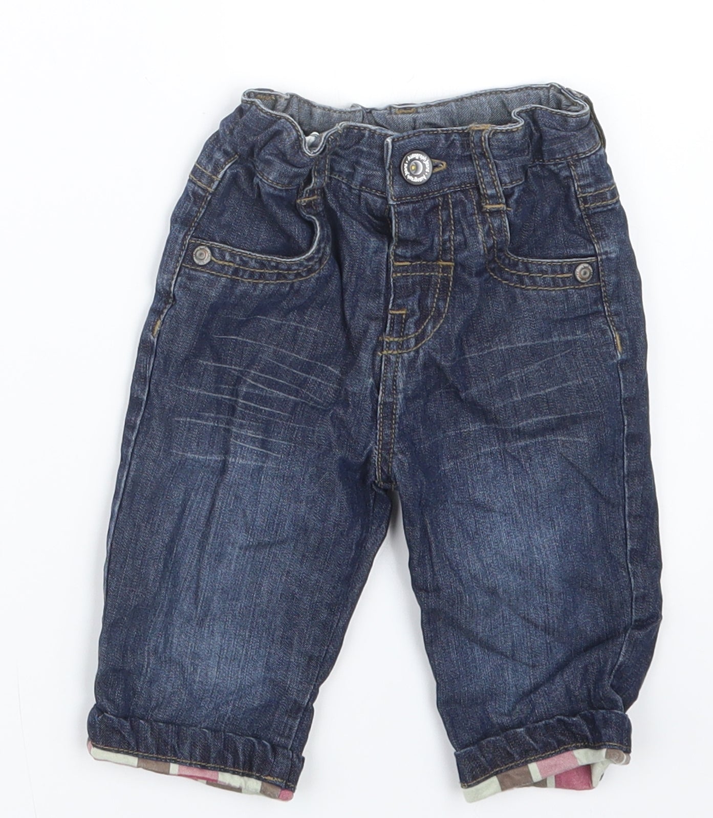 Marks and Spencer Boys Blue  Denim Cargo Jeans Size 0-3 Months