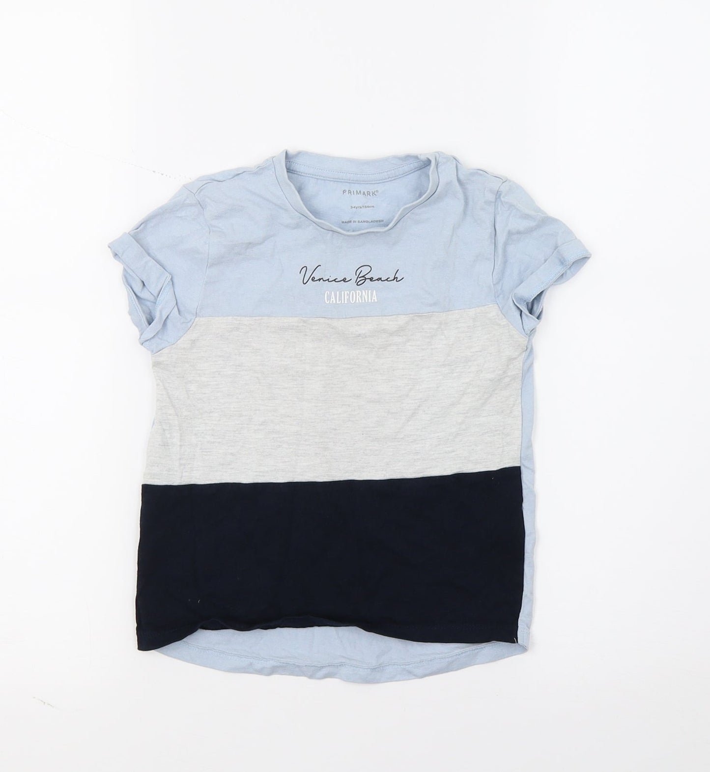 Primark Boys Blue  Jersey Basic T-Shirt Size 3-4 Years