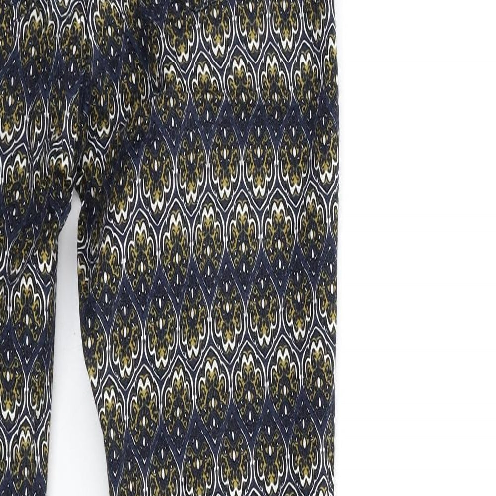 H&M Womens Blue Paisley  Trousers  Size 8 L30 in