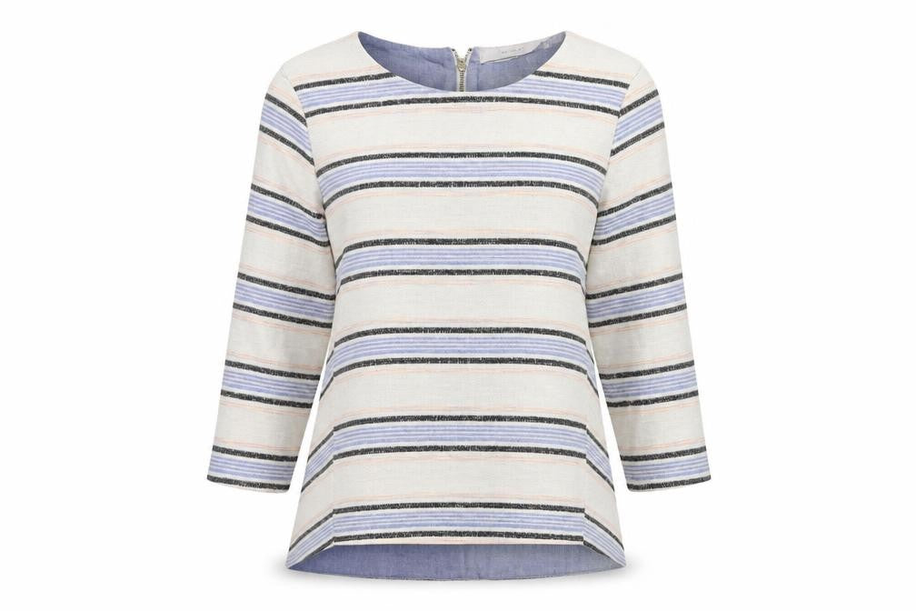 Marks and Spencer Womens White Striped  Pullover Jumper Size 14