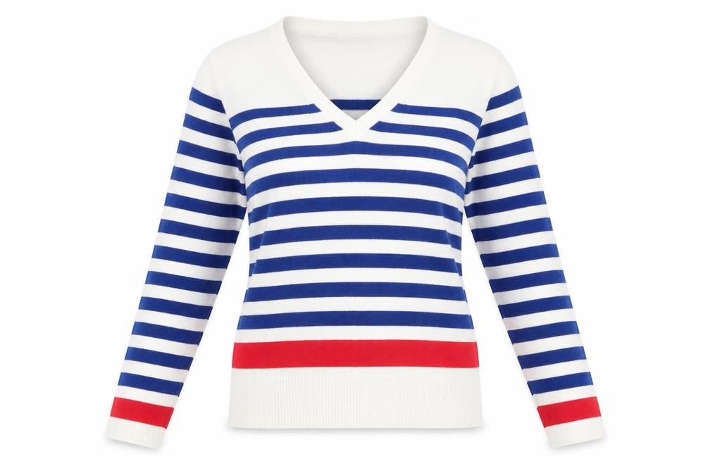 Kiabi Womens White Striped Knit Pullover Jumper Size M