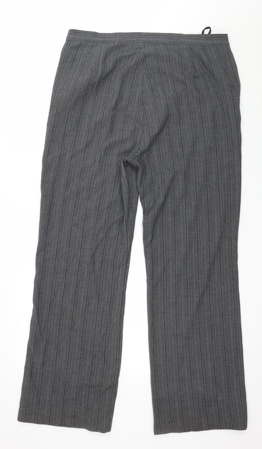 Joella Di Marco Womens Grey Striped  Trousers  Size XL L29 in