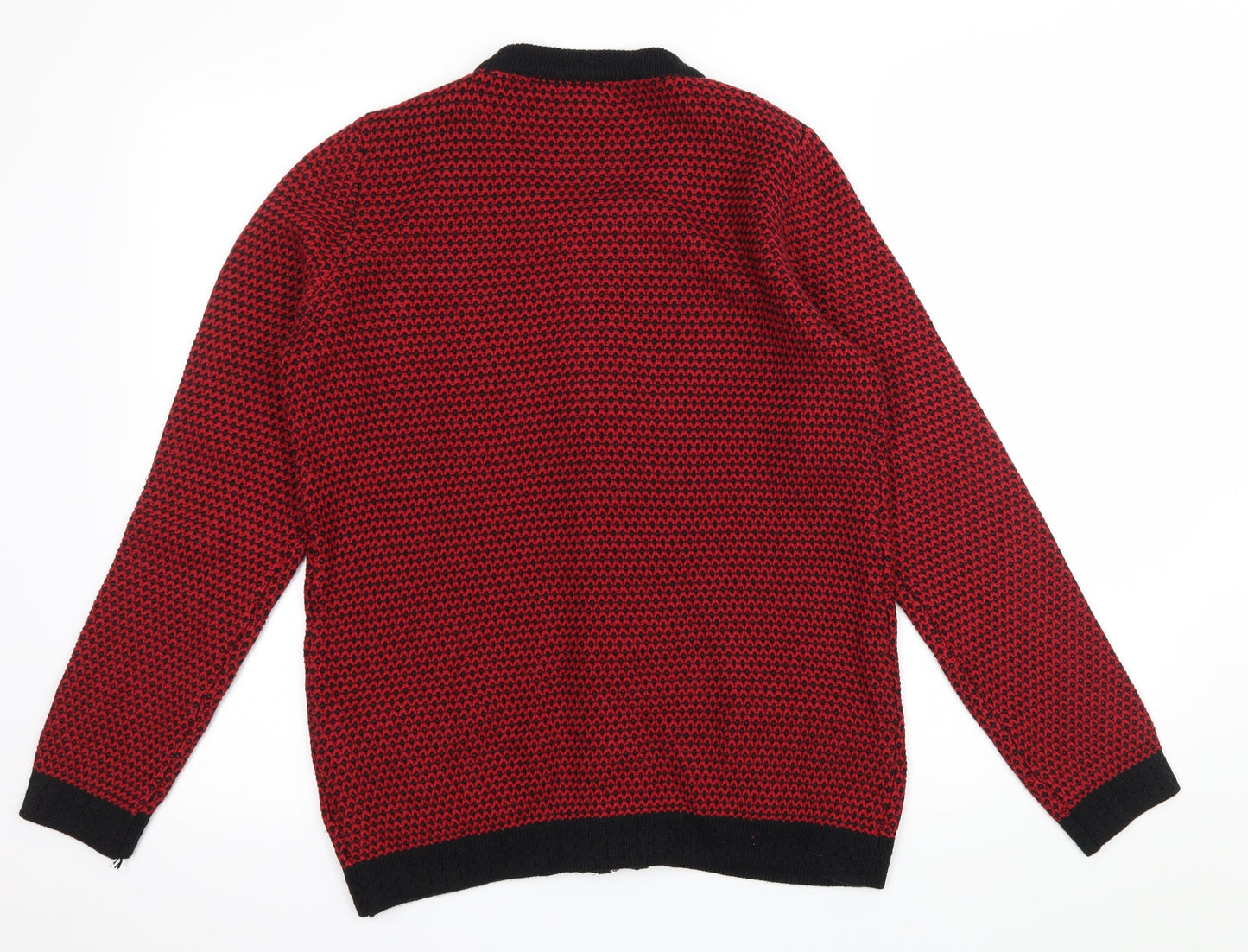 ANNE WEYBURN Womens Red Polka Dot Knit Cardigan Jumper Size 10