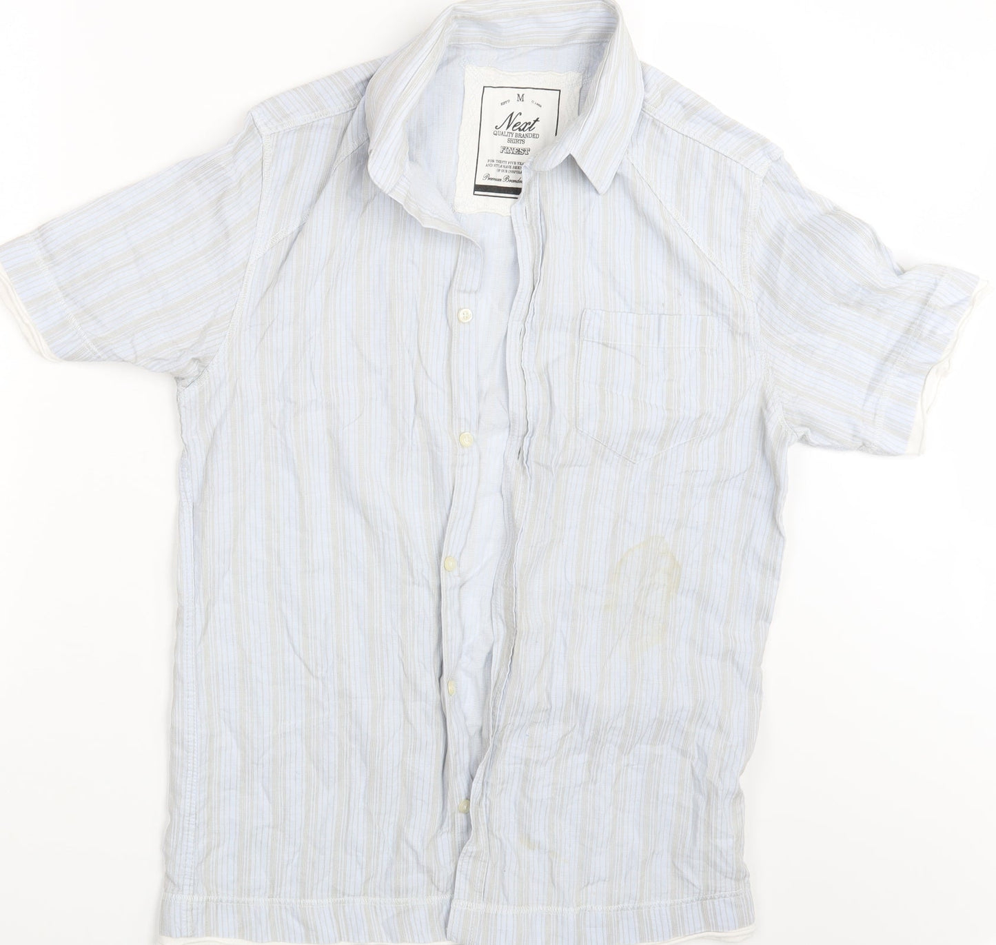 NEXT Mens Blue Striped   Button-Up Size M