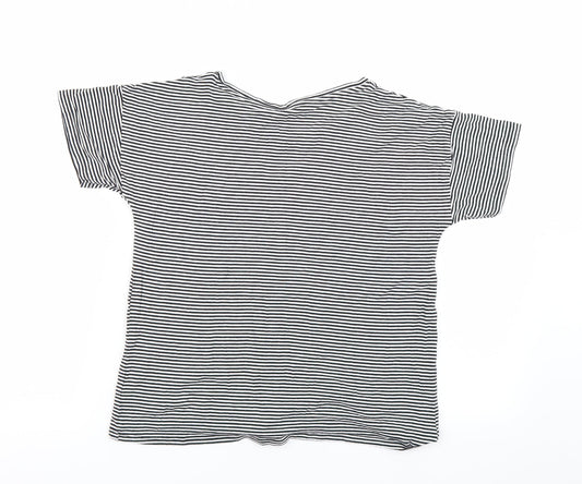 TU Girls Black Striped  Cropped T-Shirt Size 14 Years