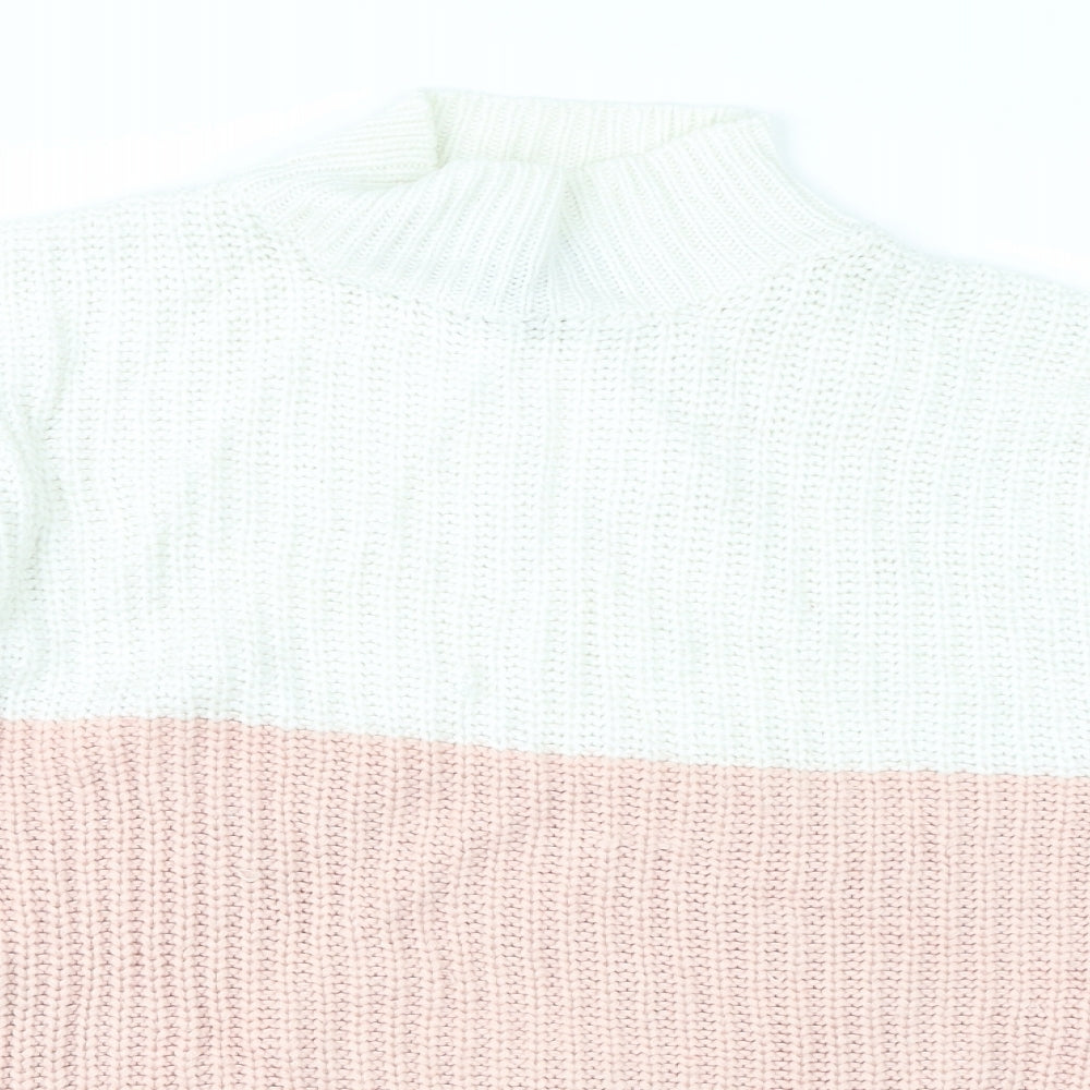 New Look Womens Pink Geometric  Pullover Jumper Size S