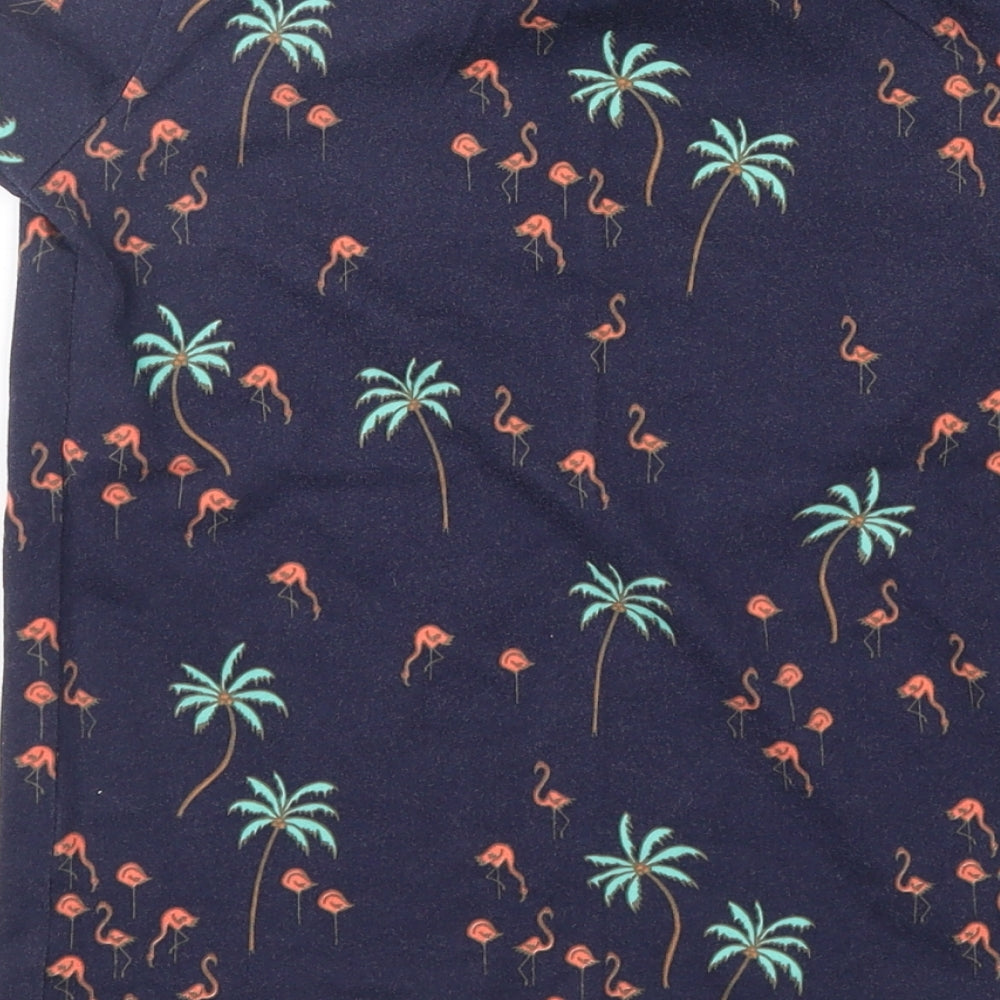 Matalan Girls Blue Geometric  Basic T-Shirt Size 7 Years