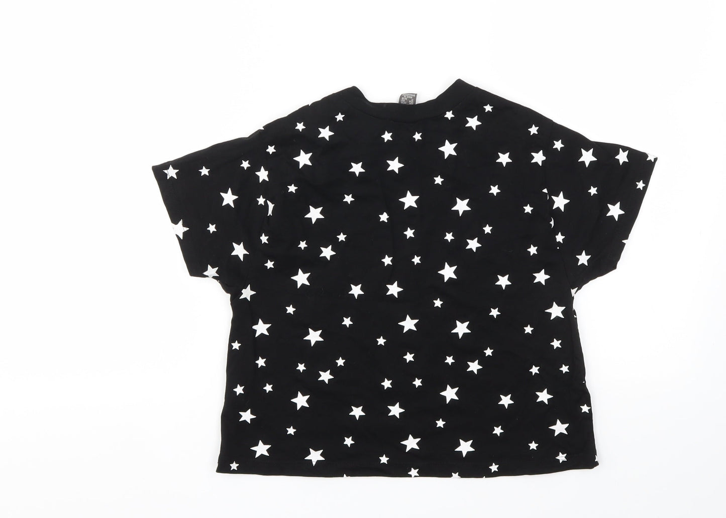 Primark Girls Black Argyle/Diamond  Basic T-Shirt Size 2XS