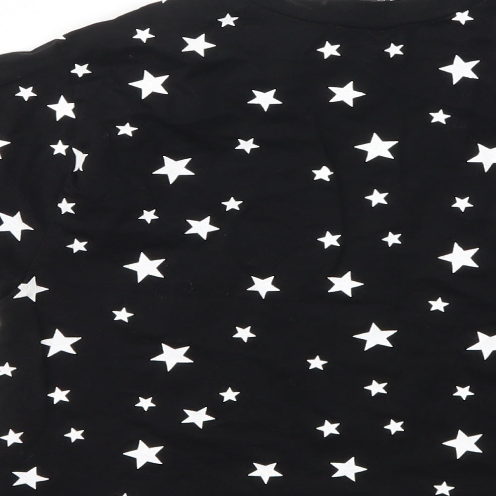 Primark Girls Black Argyle/Diamond  Basic T-Shirt Size 2XS