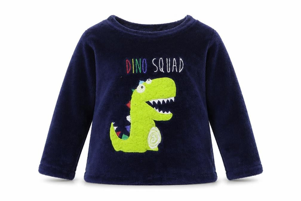 Front view of Chill Out girls’ blue animal print basic t-shirt, size 2-3, years