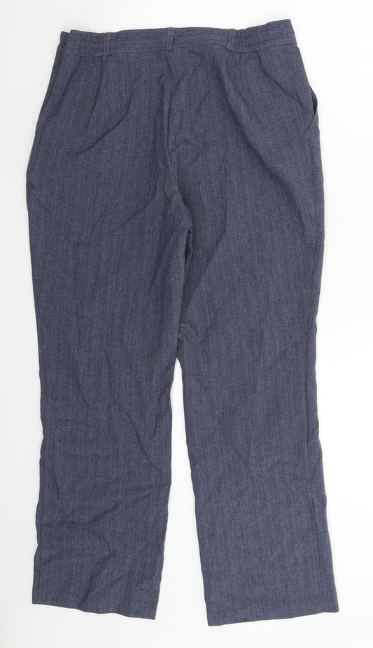 Marks and Spencer Womens Blue Striped  Dress Pants Trousers Size 12 L29 in