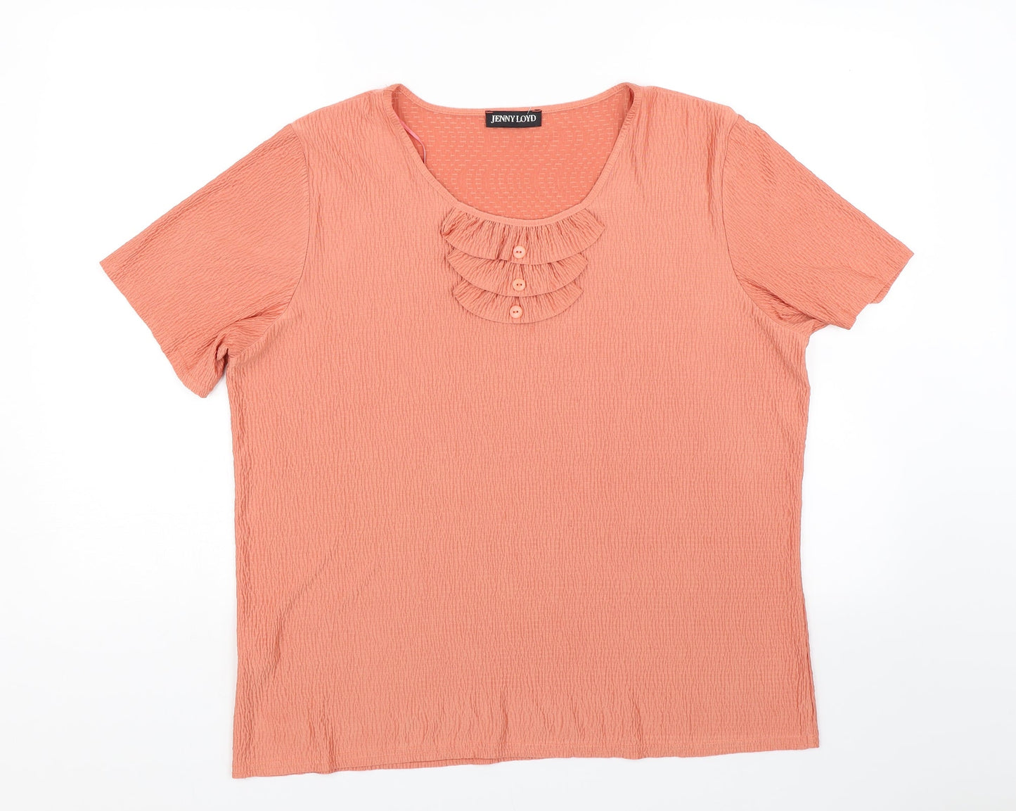 Jenny Lloyd Womens Orange   Basic T-Shirt Size XL