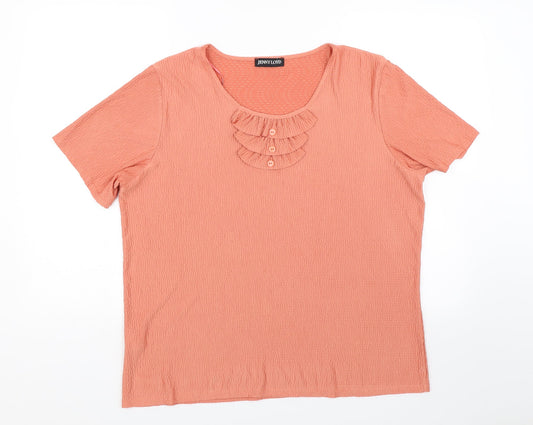 Jenny Lloyd Womens Orange   Basic T-Shirt Size XL