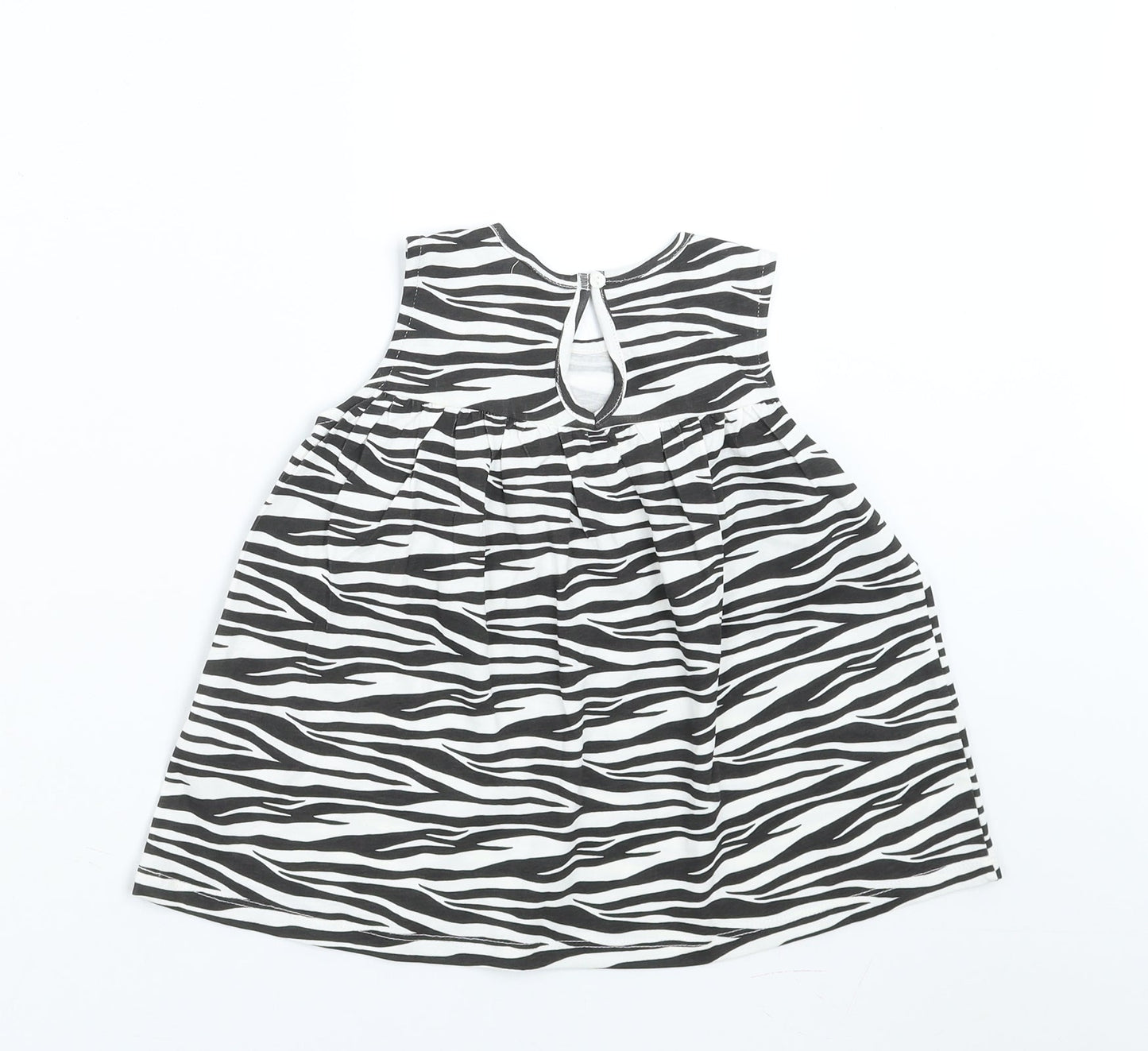 H&M Girls Black Animal Print  Basic T-Shirt Size 2-3 Years