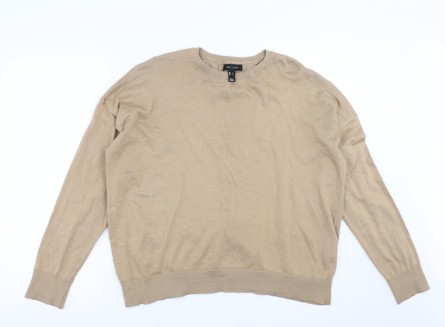 New Look Womens Beige  Knit Pullover Jumper Size L