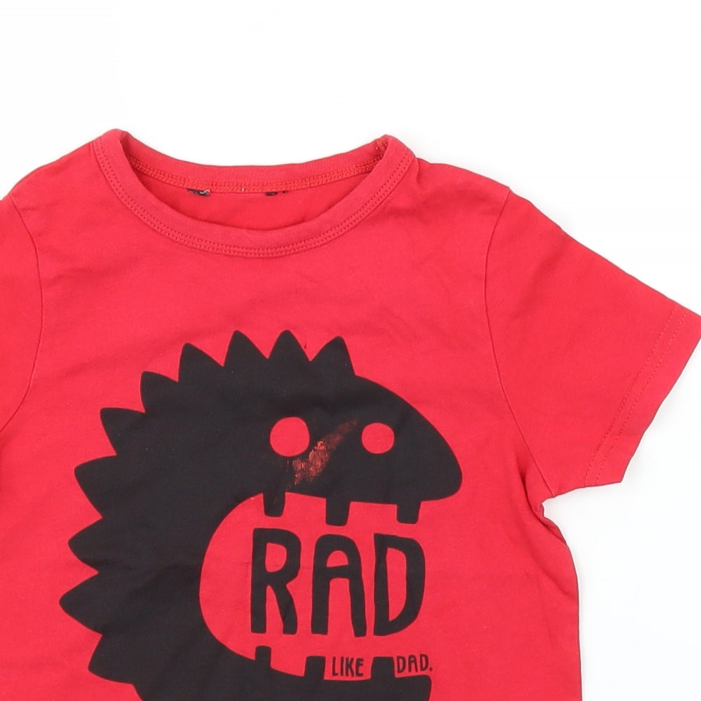 George Boys Red   Basic T-Shirt Size 3-4 Years