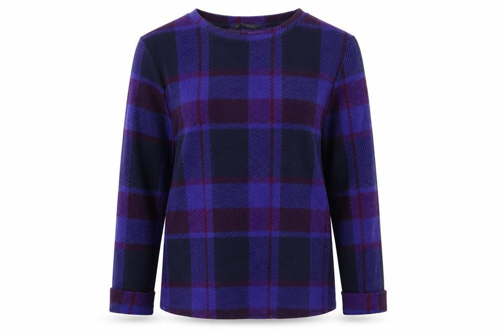 M&S Womens Purple Check  Pullover Jumper Size 10