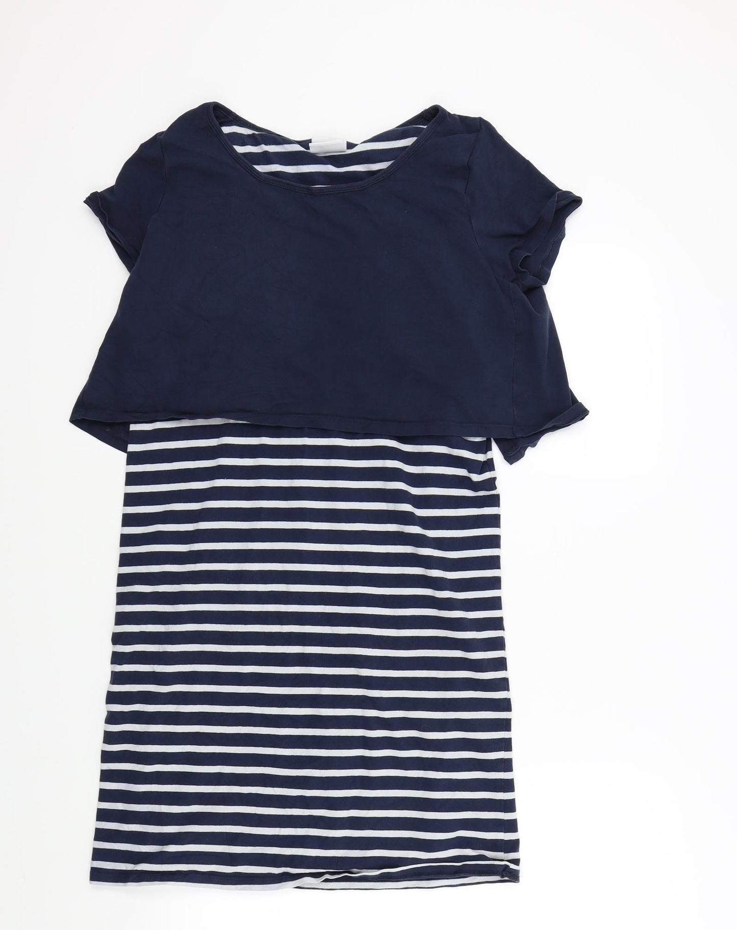 ML Womens Blue Striped  A-Line  Size L