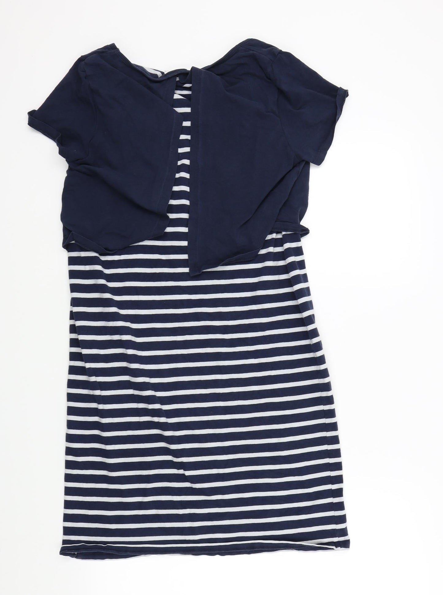 ML Womens Blue Striped  A-Line  Size L
