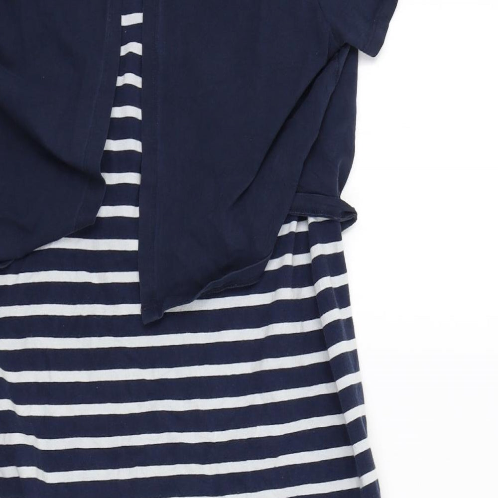 ML Womens Blue Striped  A-Line  Size L